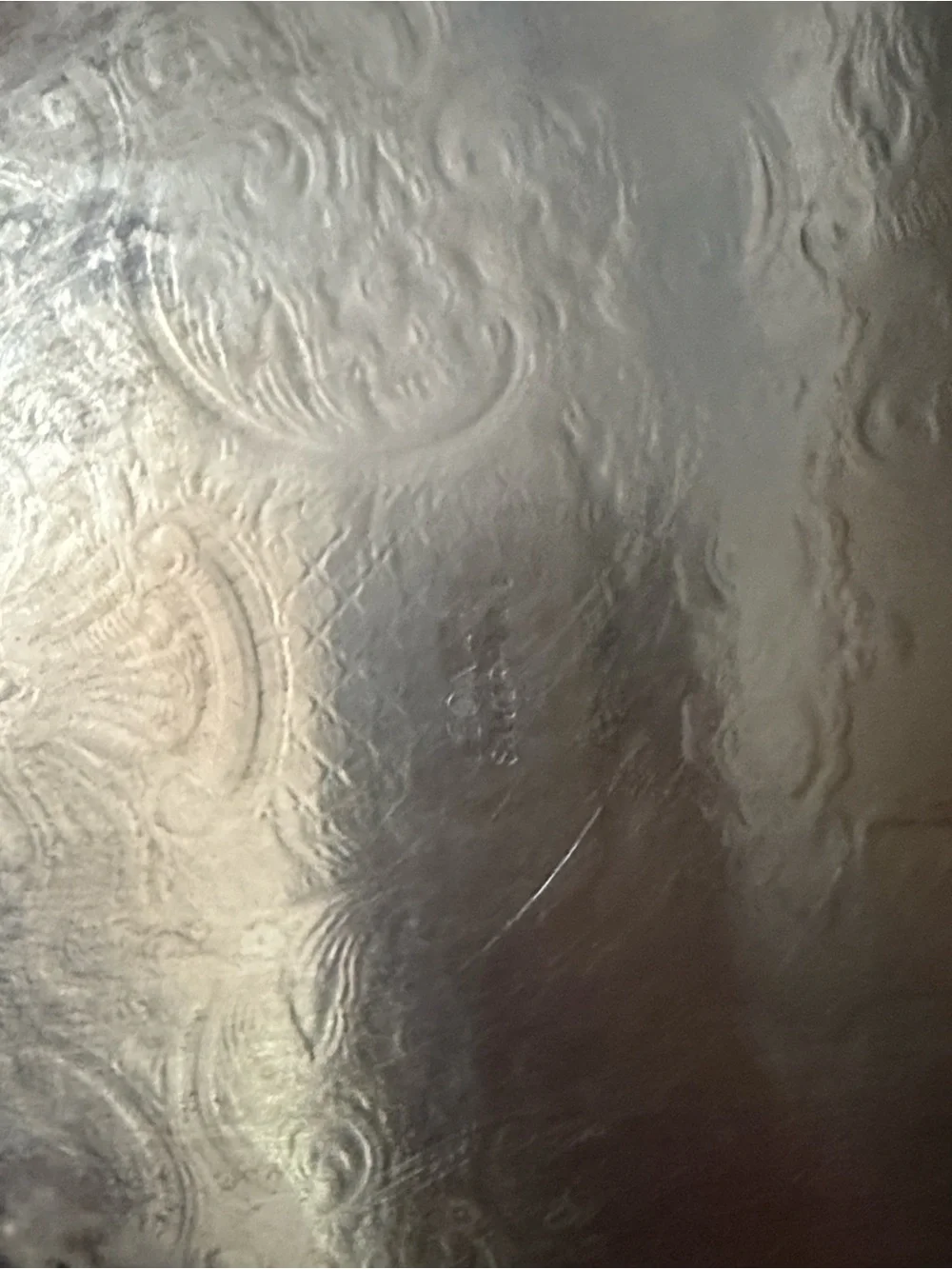 Ornate Silver Decorative Oval Serving Tray - Silver leanord silverplate stamp